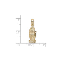 Praying Hands 3D Pendant (14K) scale - Popular Jewelry - New York