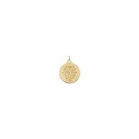 Praying Hands Round Medal Pendant (14K) back - Popular Jewelry - New York