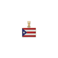 Puerto Rico Flag Enamel Pendant (14K) front - Popular Jewelry - New York