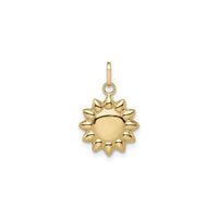 Puffed Sun Pendant (14K) front - Popular Jewelry - New York