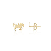 Racing Horse Stud Earrings (14K) main - Popular Jewelry - New York