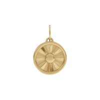 Radiant Sun Finish Disc Pendant (14K) front - Popular Jewelry - New York