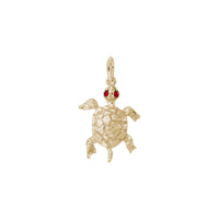 Red-Eyes Turtle Pendant yellow (14K) main - Popular Jewelry - New York