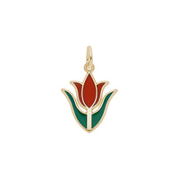 Red Tulip Flower Enamel Pendant (14K) Popular Jewelry - New York