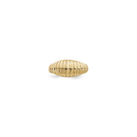Ribbed Dome Ring (14K) front - Popular Jewelry - New York