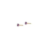 Round Amethyst Stud Earrings (14K) side - Popular Jewelry - New York