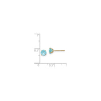 Round Blue Topaz Stud Earrings (14K) scale - Popular Jewelry - New York