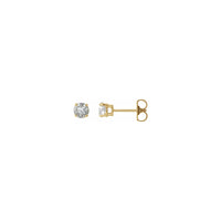 Round Diamond Solitaire (3/4 CTW) Friction Back Stud Earrings yellow (14K) main - Popular Jewelry - New York