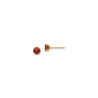 Round Garnet Stud Earrings (14K) main - Popular Jewelry - New York