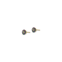 Round Mystic Topaz Stud Earrings (14K) side - Popular Jewelry - New York