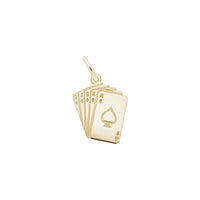Royal Flush Cards Charm yellow (14K) main - Popular Jewelry - New York