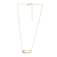 Safety Pin Necklace (14K) main - Popular Jewelry - New York