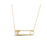 Safety Pin Necklace (14K) zoomed - Popular Jewelry - New York
