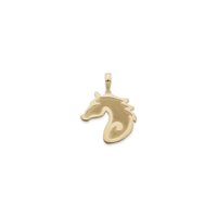 Sandblasted Horse Head Pendant (14K) front - Popular Jewelry - New York