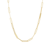 Scattered Bar Paperclip Necklace (14K) main - Popular Jewelry - New York