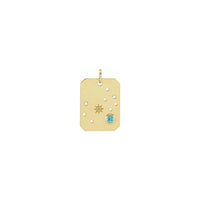 Scorpio Blue Zircon and Diamond Zodiac Constellation Pendant yellow (14K) front - Popular Jewelry - New York