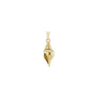 Seashell 3D Pendant yellow (14K) front - Popular Jewelry - New York