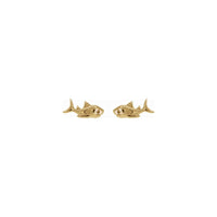 Shark Stud Earrings (14K) front - Popular Jewelry - New York