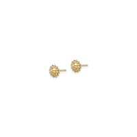 Shiny Sunflower Stud Earrings (14K) side - Popular Jewelry - New York