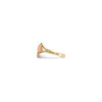 Sideways Two-Tone Rose Ring (14K) side - Popular Jewelry - New York
