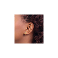 Sitting Cat CZ Bowtie Stud Earrings (14K) preview - Popular Jewelry - New York