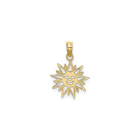 Smiling Sun Cut-Out Pendant (14K) front - Popular Jewelry - New York