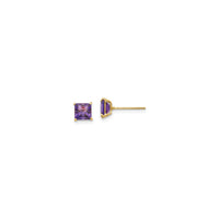Square Amethyst Stud Earrings (14K) main - Popular Jewelry - New York