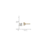 Square CZ Stud Earrings (14K) scale - Popular Jewelry - New York