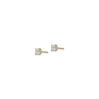 Square CZ Stud Earrings (14K) side - Popular Jewelry - New York