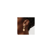 Sunflower Dangling Leverback Earrings (14K) preview - Popular Jewelry - New York