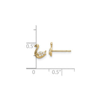 Swan CZ Stud Earrings (14K) scale - Popular Jewelry - New York