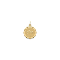 Swimming Round Medal Pendant (14K) front - Popular Jewelry - New York