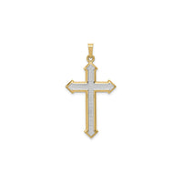 Textured Passion Cross Pendant (14K) front - Popular Jewelry - New York