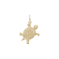 Textured Turtle Pendant yellow (14K) main - Popular Jewelry - New York