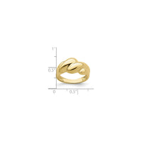 Thick Croissant Dome Ring (14K) scale - Popular Jewelry - New York