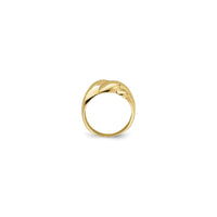 Thick Croissant Dome Ring (14K) setting - Popular Jewelry - New York