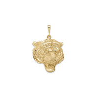 Tiger Head Diamond-Cut Pendant (14K) front - Popular Jewelry - New York