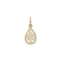 Tree of Life Teardrop Frame Pendant (14K) front - Popular Jewelry - New York