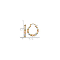 Tricolor Beaded Creole Hoop Earrings (14K) scale - Popular Jewelry - New York
