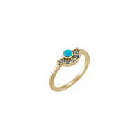Turquoise and Aquamarine Fan Ring yellow (14K) main - Popular Jewelry - New York