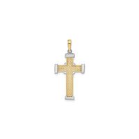Two-Tone Latin Cross Pendant (14K) back - Popular Jewelry - New York