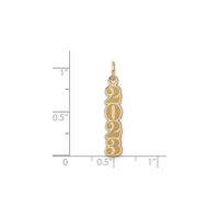 Vertical 2023 Satin Finish Pendant (14K) scale - Popular Jewelry - New York