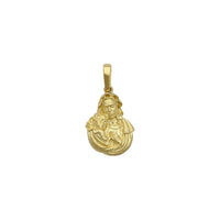 Virgin Mary and Baby Jesus Matte Pendant large (14K) front - Popular Jewelry - New York