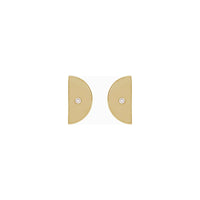 White Diamond Quarter Moon Stud Earrings (14K) front - Popular Jewelry - New York