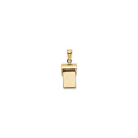 Wide Golden Whistle Pendant (14K) front - Popular Jewelry - New York