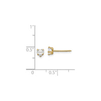 Zirconia Heart Solitaire Stud Earrings (14K) scale - Popular Jewelry - New York