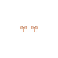 Aries Zodiac Sign Stud Earrings rose (14K) front - Popular Jewelry - New York