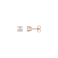Asscher Cut Diamond Solitaire (1/2 CTW) Friction Back Stud Earrings (14K)