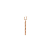 Crescent Beaded Bar Pendant rose (14K) side - Popular Jewelry - New York