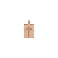 Crucifix Square Pendant rose (14K) back - Popular Jewelry - New York